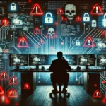 Person monitoring multiple screens showing cyberattacks, highlighting our security solutions.