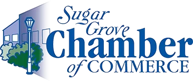 Sugar Grove Chamber of Commerce logo with a stylized building and lamppost, representing IT consulting in Sugar Grove.