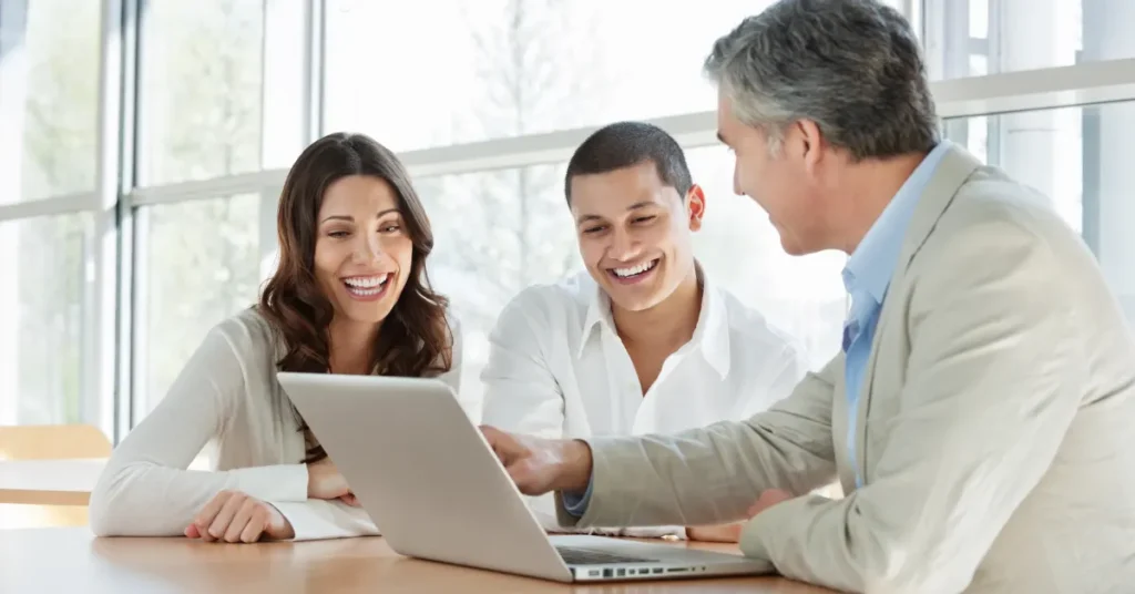 Oswego County business. Managed services with business clients in a modern office setting